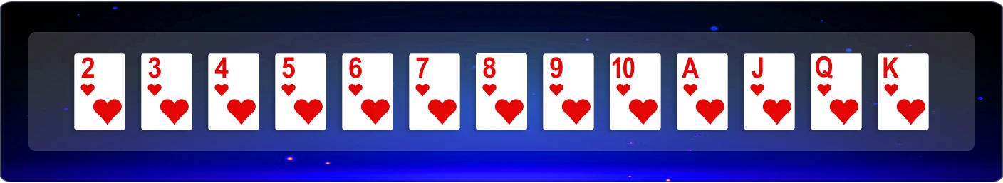 Ranks refer to the value of a card